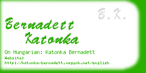 bernadett katonka business card